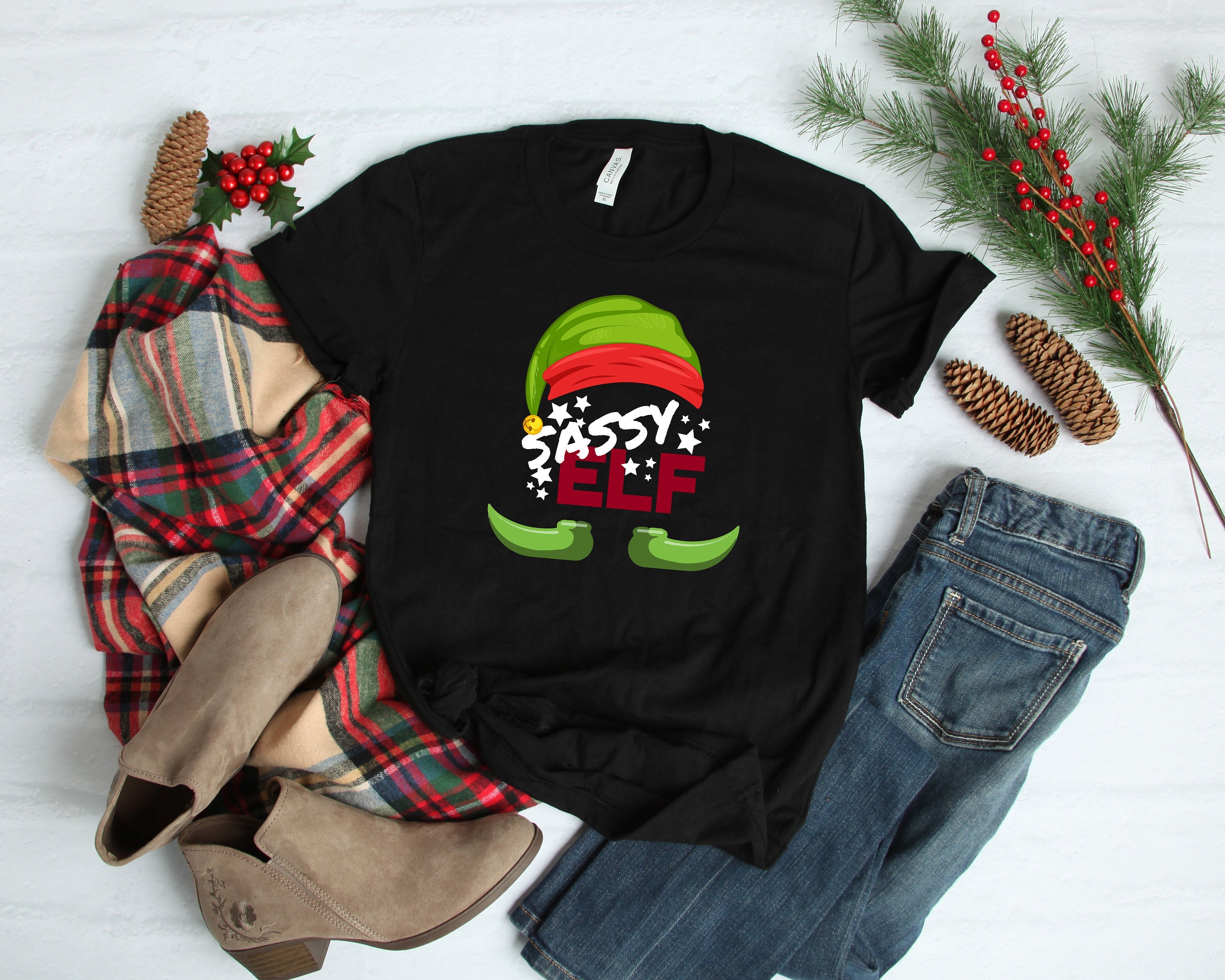 Sassy Elf Christmas Shirt, Couples Christmas Shirts, Family Christmas Shirts, Cute Elf Shirts, Christmas Pajamas, Christmas Shirts for Women