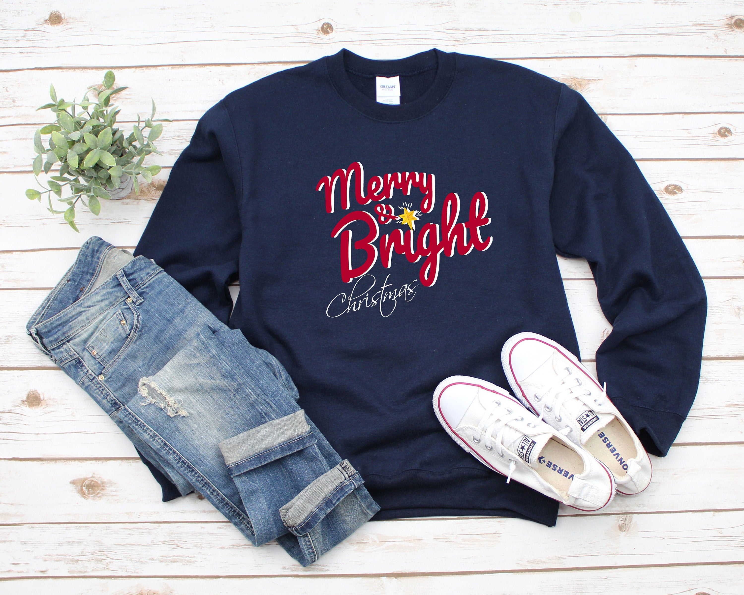 Merry and Bright Christmas Sweatshirt, Christmas Party Sweatshirt, Cozy Holiday Sweatshirt, Holiday Sweater, Colorful Sweatshirt, Xmas Shirt