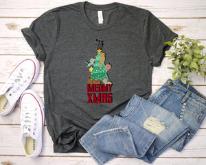 Merry Xmas T-shirt, Cat Christmas Tree Shirt, Cat Owner Xmas Gift, Cute Funny Cat T-shirt, Cat Lovers Christmas Gift, Cat Mom Shirt