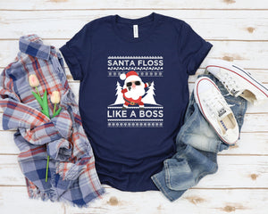 Santa Floss Like a Boss Shirt, Give Like Santa Love Like Jesus Christmas Shirt, Buffalo Plaid Rudolph, Family Christmas Shirts