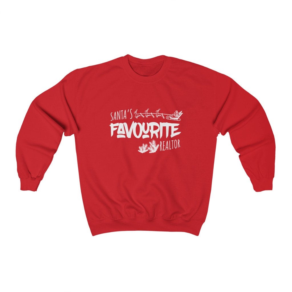 Santa's Favorite Realtor Sweatshirt, Santa and Santa's Favorite Ho, Couples Christmas Sweater, Funny Ugly Christmas Sweatshirt