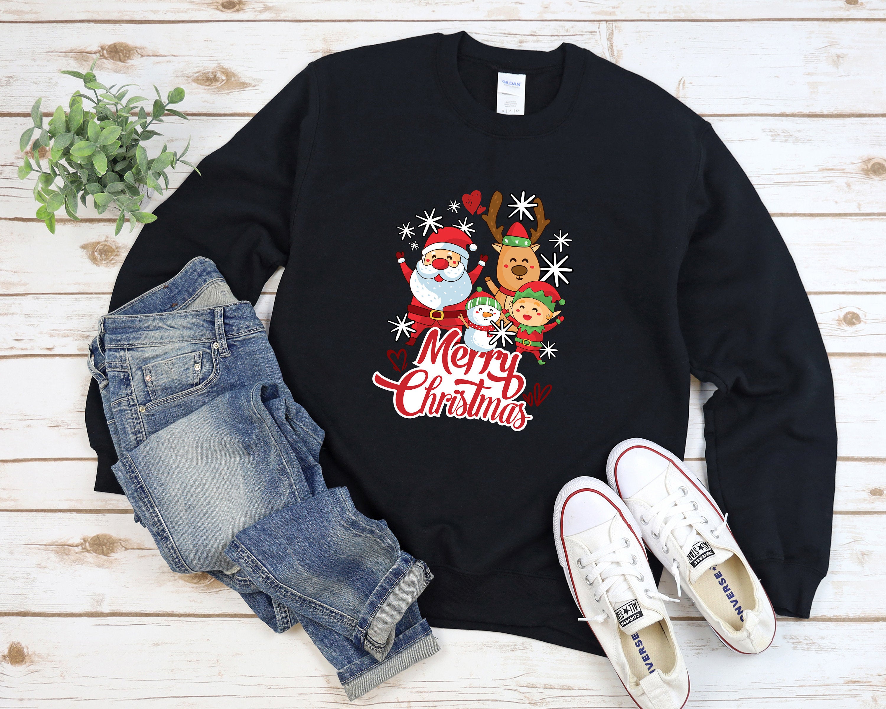 Reindeer Merry Christmas Sweatshirt, Quarantine Christmas Sweater, Rudolph Matching Family Christmas Sweater, Ugly Christmas Sweatshirt