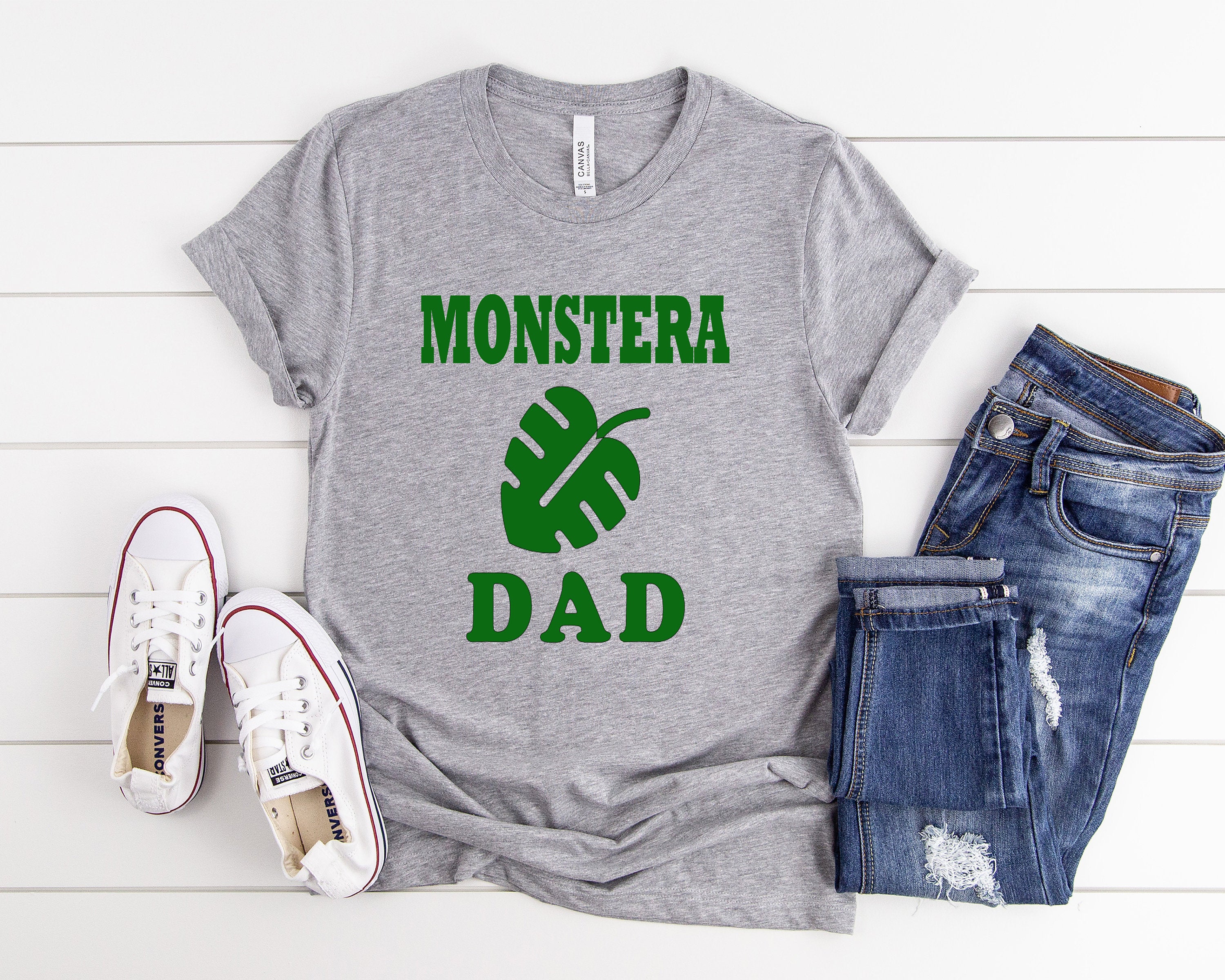 Monstera Dad T-Shirt, Potted Plant Shirt, Succulent Tee, Gardening Gift, Plant Mom Dad, Garden Shirt, Nature, Gift Idea For Plant Lover