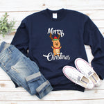 Merry Christmas Sweatshirt, Holiday Sweatshirt, Funny Ugly Christmas Sweatshirt, Deer Christmas Sweatshirt, Christmas Family Sweater