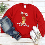 Merry Christmas Sweatshirt, Holiday Sweatshirt, Funny Ugly Christmas Sweatshirt, Deer Christmas Sweatshirt, Christmas Family Sweater