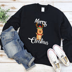 Merry Christmas Sweatshirt, Holiday Sweatshirt, Funny Ugly Christmas Sweatshirt, Deer Christmas Sweatshirt, Christmas Family Sweater