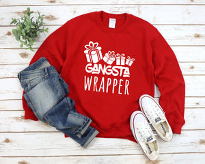 Gangsta Wrapper Sweatshirt, Ugly Christmas Sweater, Funny Christmas Sweatshirt, Christmas Party Shirts, Family Holiday Sweatshirts