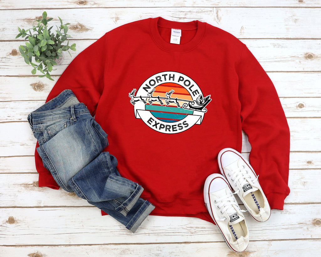 North Pole Express Sweatshirt, Farm Fresh Christmas Trees, Funny North Pole Sweater, Cozy Holiday Sweatshirt, Ugly Christmas Sweatshirts