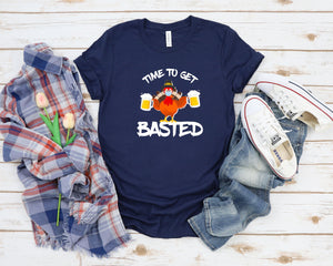 Time To Get Basted T-Shirt, Thanksgiving T-Shirt, Thanksgiving Family Shirts, Thanksgiving Outfit, Funny Shirts, Thankful Family Shirts