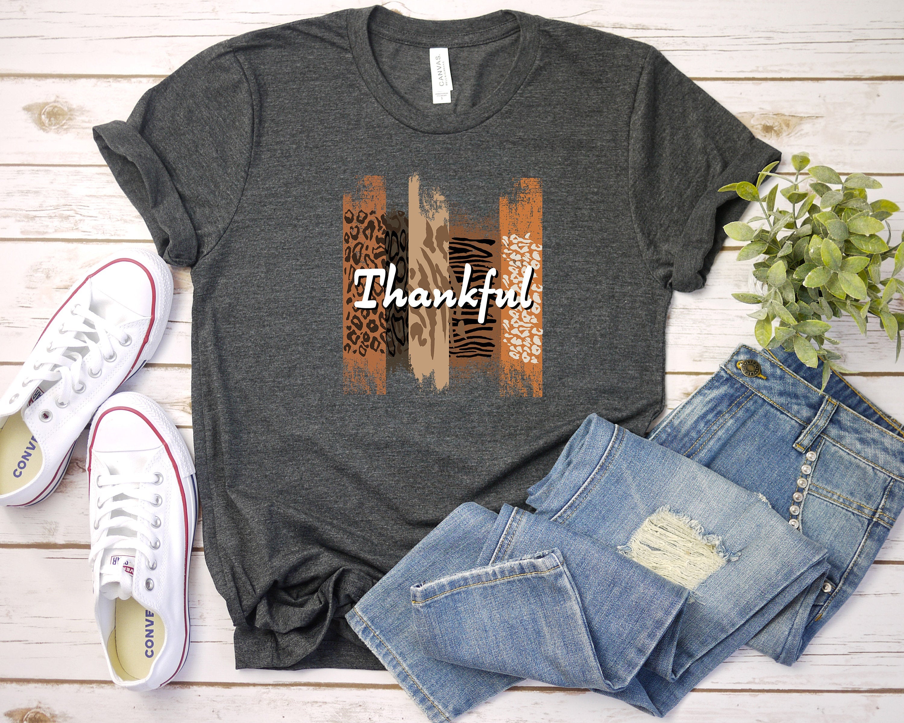 Thankful Printed T-Shirt, Thanksgiving T-Shirt, Thanksgiving Family Shirts, Thanksgiving Outfit, Autumn Funny Shirts, Thankful Family Shirts