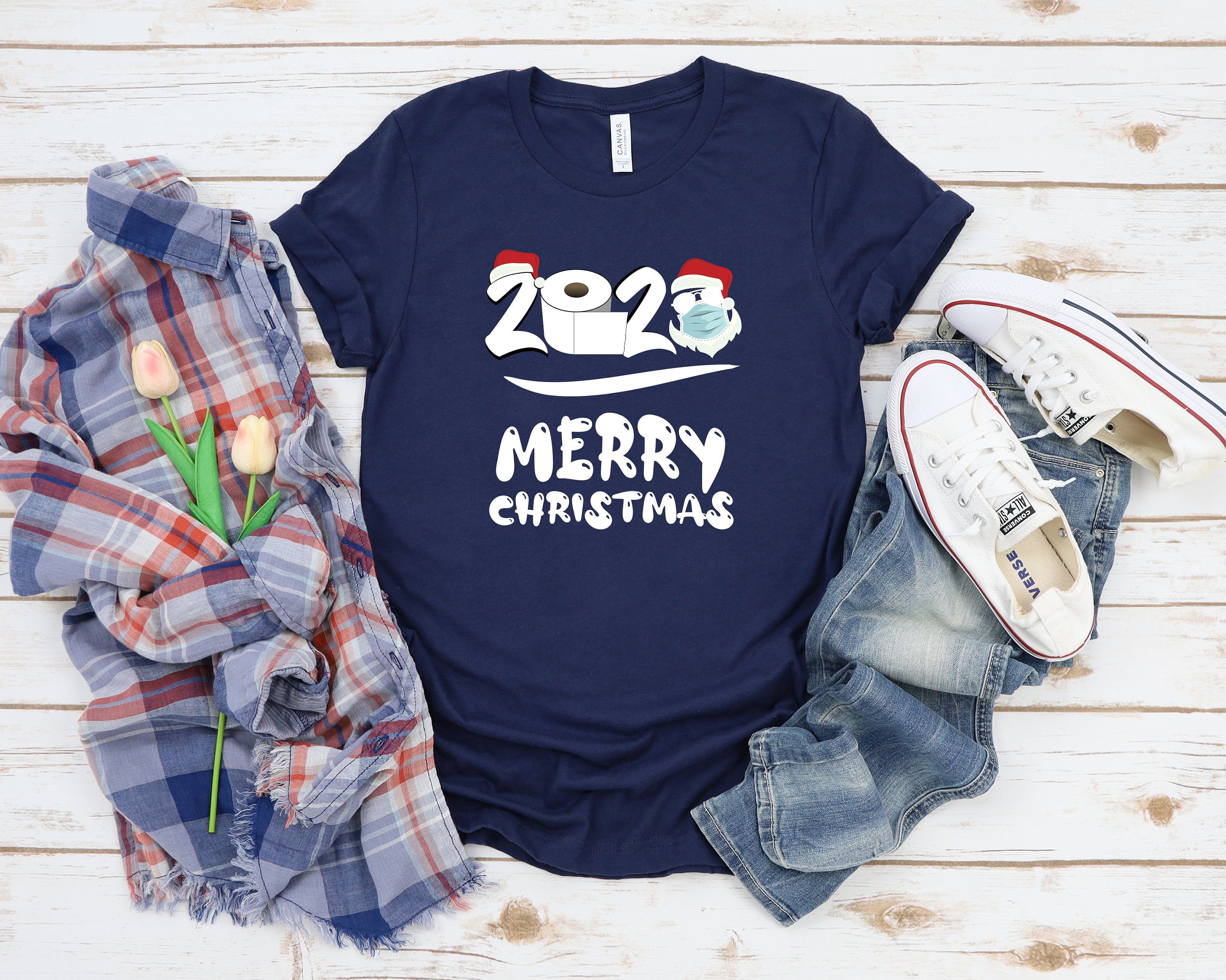 2020 Merry Christmas T Shirt Ugly Christmas Shirt Funny Santa Shirt Jelly Bee Design