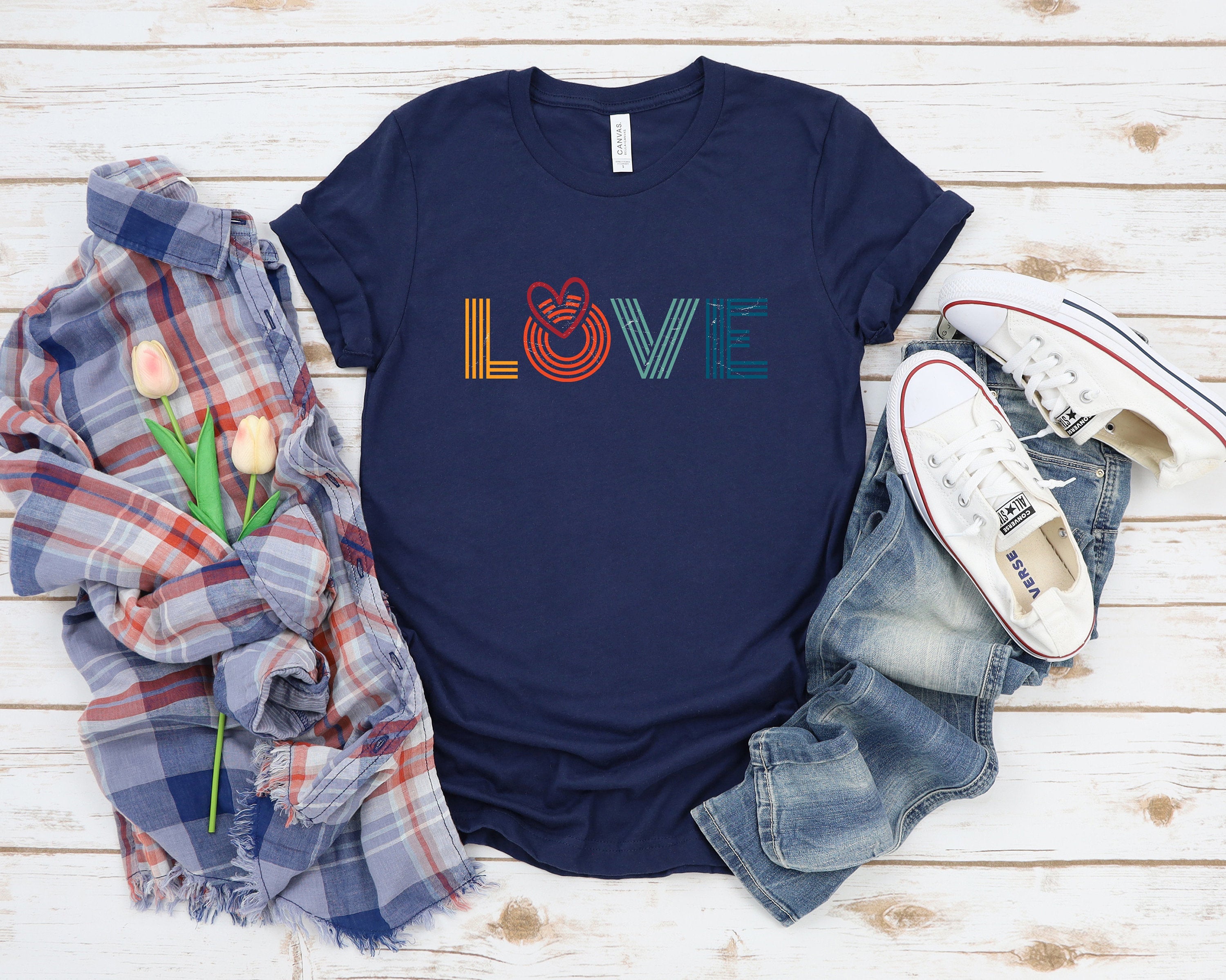 Vintage Love T-shirt, Mom Valentine's Shirt, Cute Heart Shirt, Family Valentines Shirt, Cute Valentine's Sweater, Teacher Valentine's Shirt