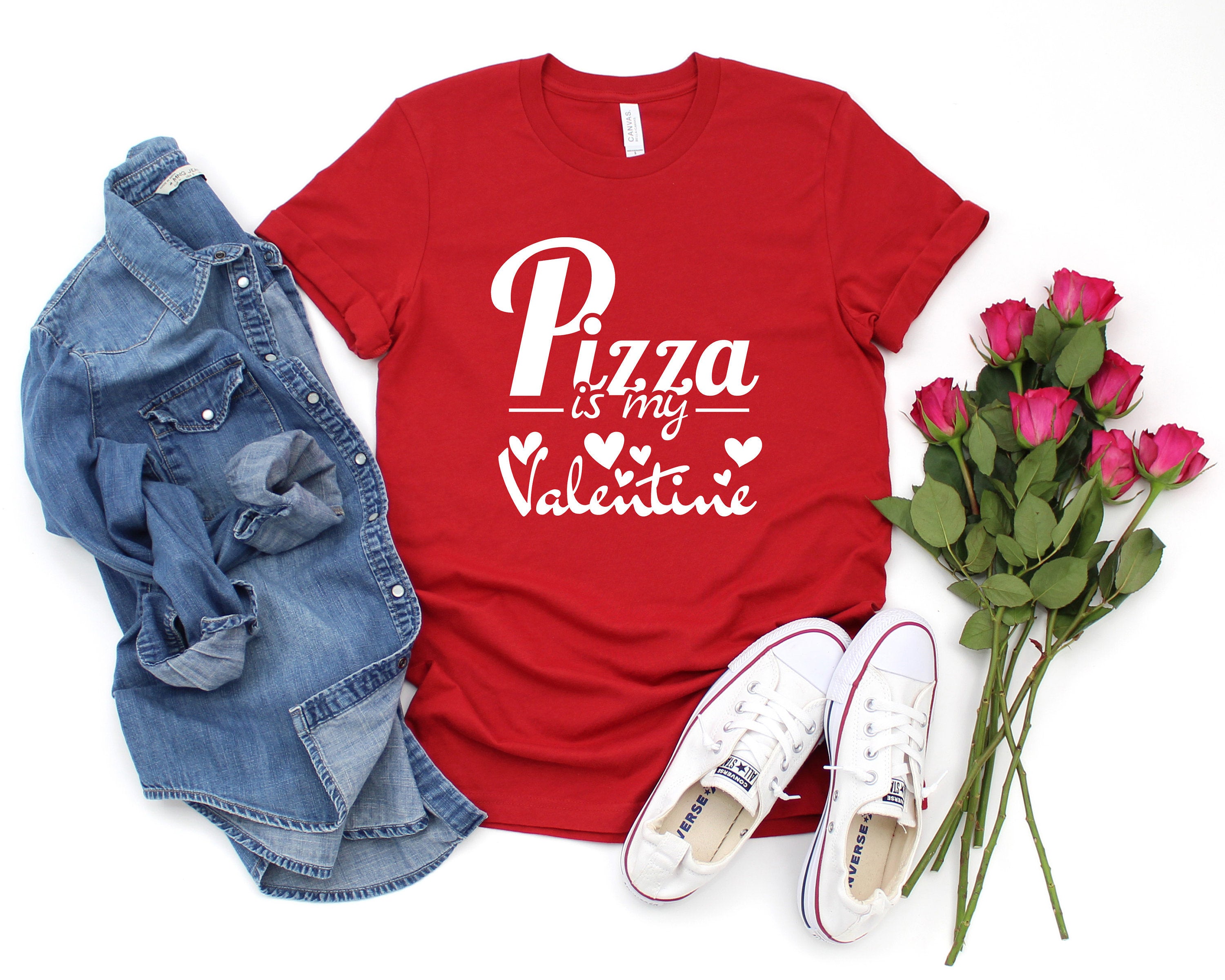 Pizza is My Valentine Shirt, Heart Shirt, Women Valentines Day Shirts, Teachers Valentines Day Shirt, Cute Heart Valentine Shirts