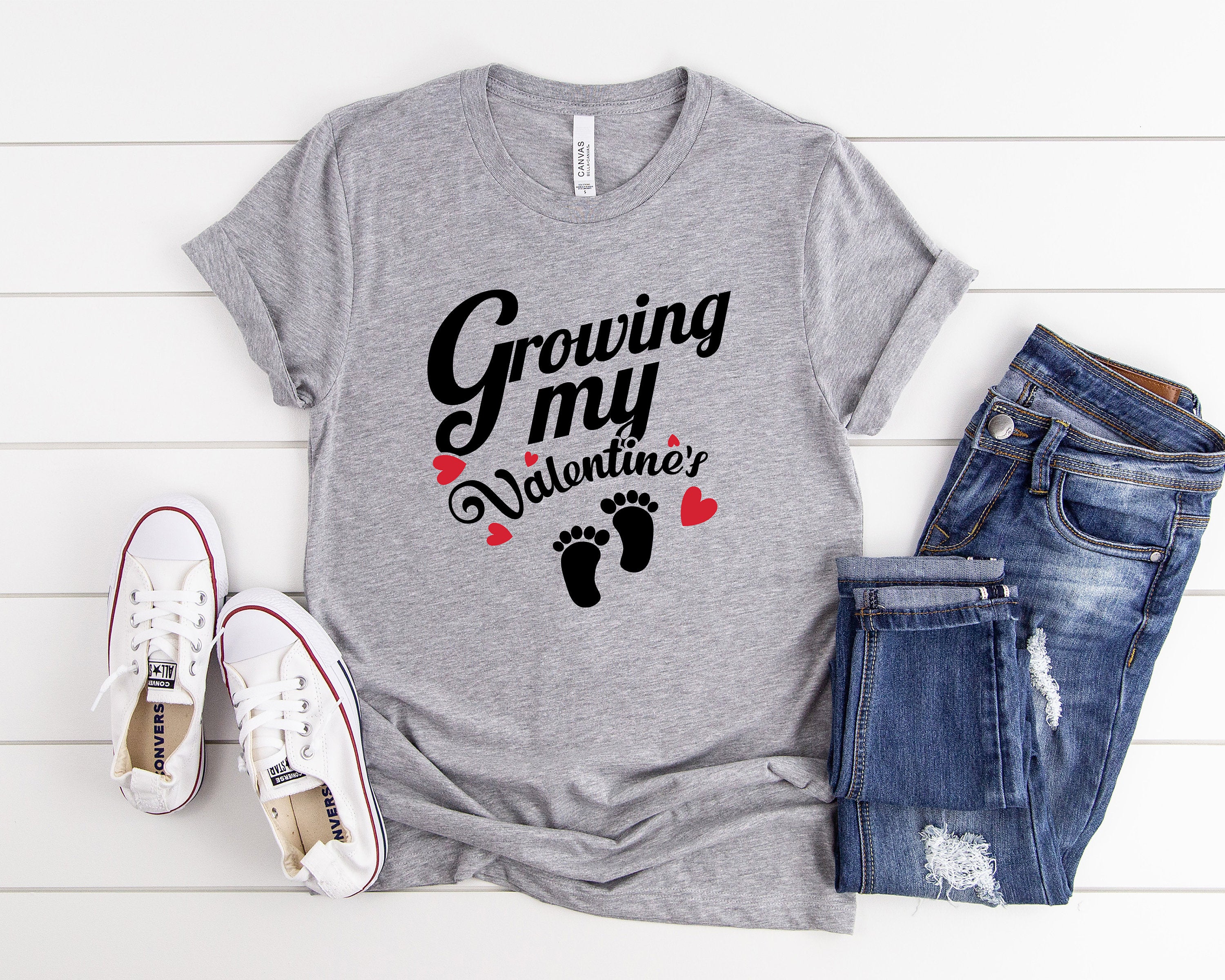 Growing my Valentine Shirt, Cute Valentine Shirt, Mom to be Shirt, Pregnant Shirt, Baby Reveal, Pregnancy Tank, Baby Shower Gift, Mom Shirt