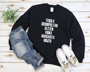 Tequila Cosmo Blitzen Vodka Margarita Mojito Sweatshirt, Drinking Christmas Sweater, Funny Christmas Sweater, Holiday Party Funny Sweater