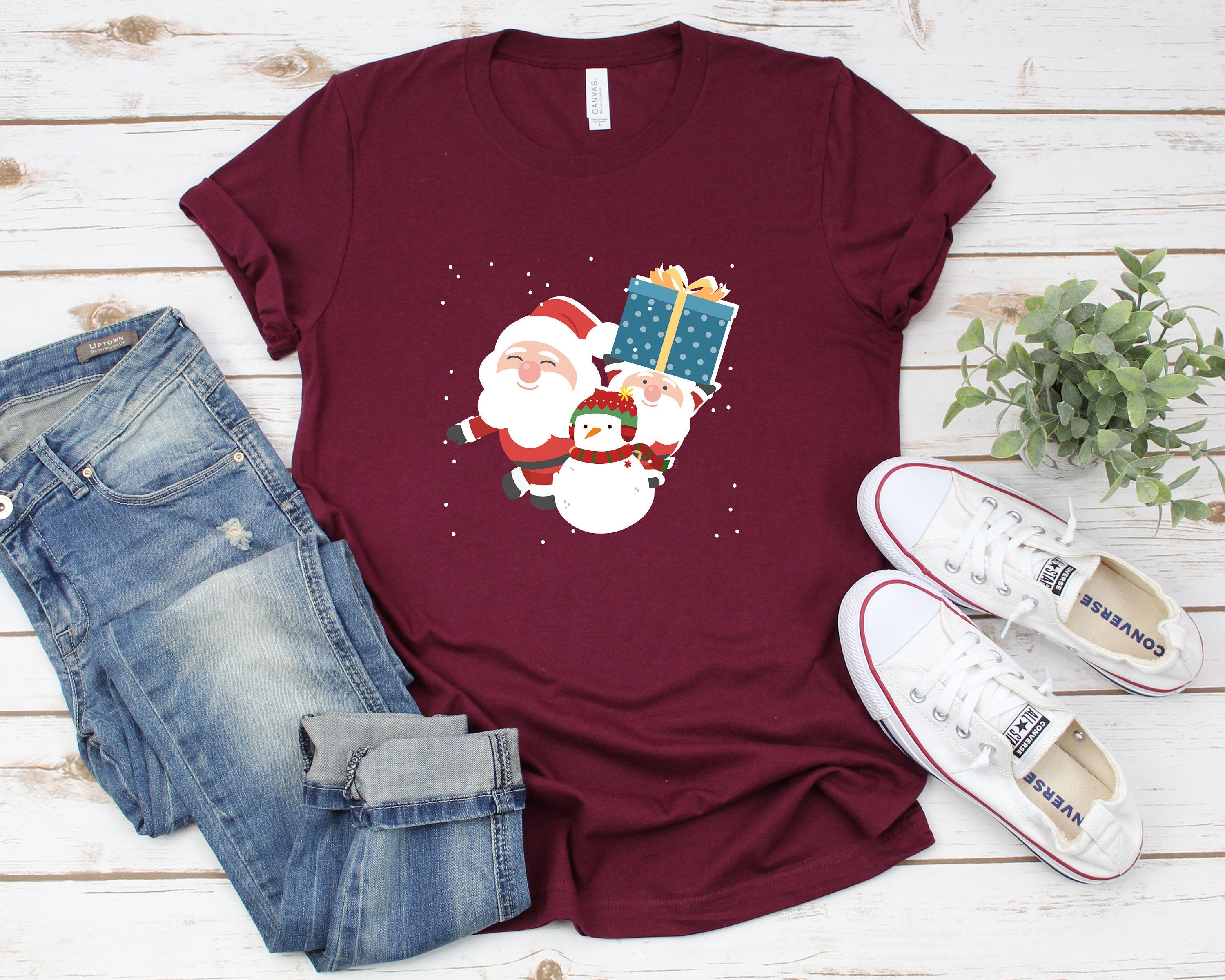 Santa Claus Christmas Shirt, Funny Christmas Shirt, Ugly Christmas Sweater, Christmas Pajamas, Naughty or Nice, Santa Gift Shirt