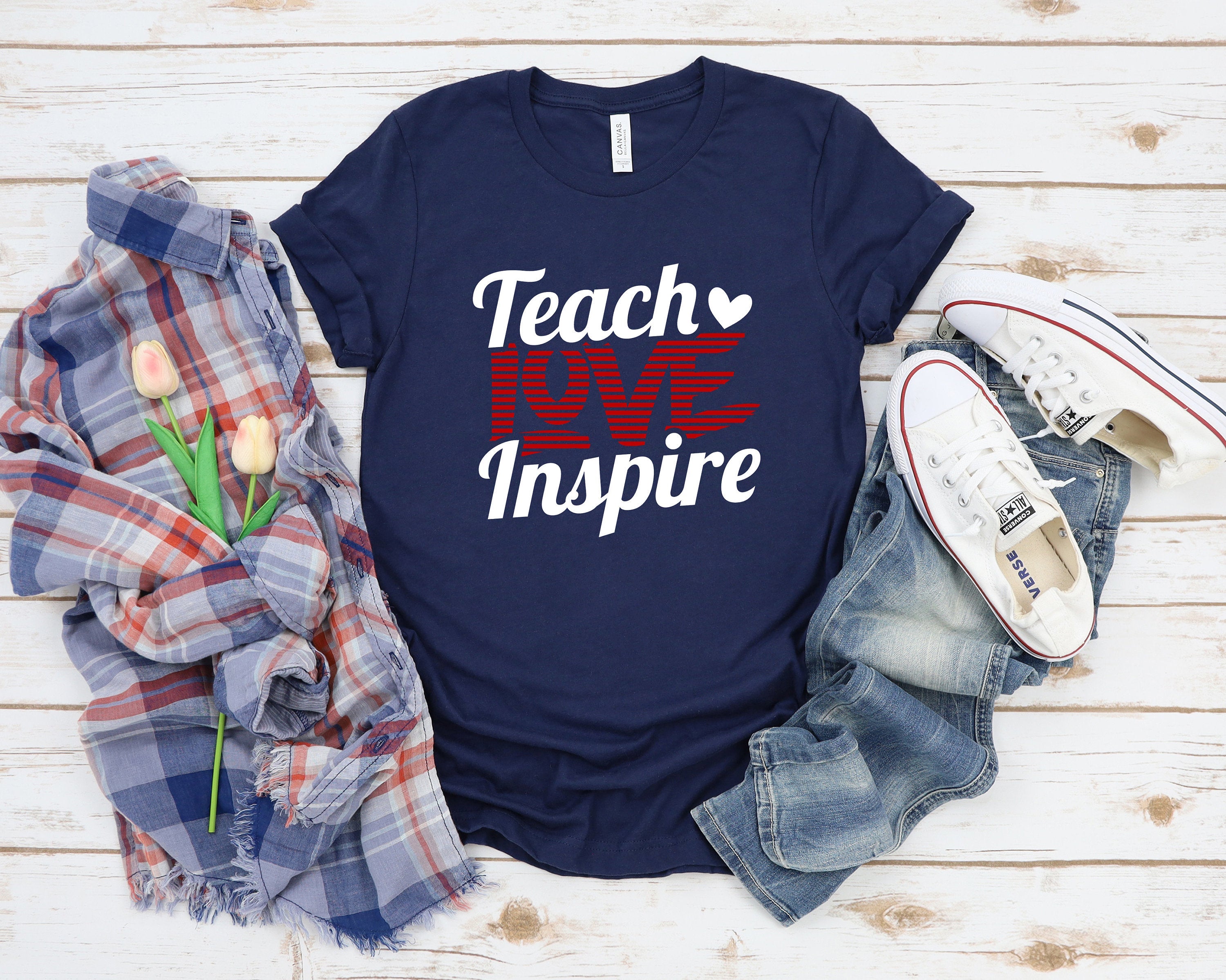 Teacher Love Inspire Shirt, Valentines Day Teacher Shirt, Teacher Appreciation Shirt, Elementary School Teacher Shirt, Preschool Teacher