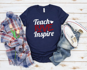 Teacher Love Inspire Shirt, Valentines Day Teacher Shirt, Teacher Appreciation Shirt, Elementary School Teacher Shirt, Preschool Teacher