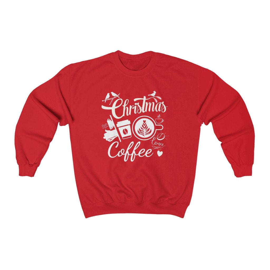 Christmas Coffee Sweatshirt, Cute Christmas Sweatshirt, Ugly Christmas Sweater, Christmas Sweatshirt for Women, Cozy Holiday Sweatshirt