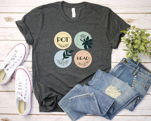 Pot Head Square T-Shirt, Potted Plant Shirt, Succulent Tee, Gardening Gift, Plant Mom Dad, Garden Shirt, Nature, Gift Idea For Plant Lover