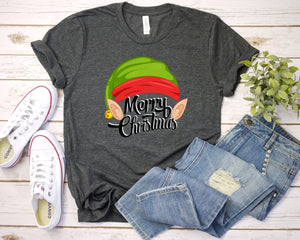 Merry Christmas Shirt, Funny Women's Holiday Shirt, Ugly Christmas Shirt, Cute Christmas Elf Shirt, Family Christmas Elf Shirts