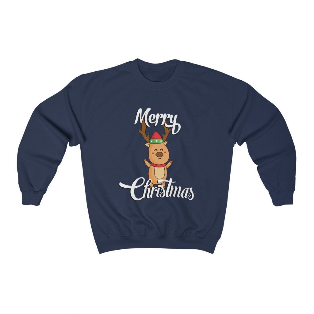 Merry Christmas Sweatshirt, Holiday Sweatshirt, Funny Ugly Christmas Sweatshirt, Deer Christmas Sweatshirt, Christmas Family Sweater