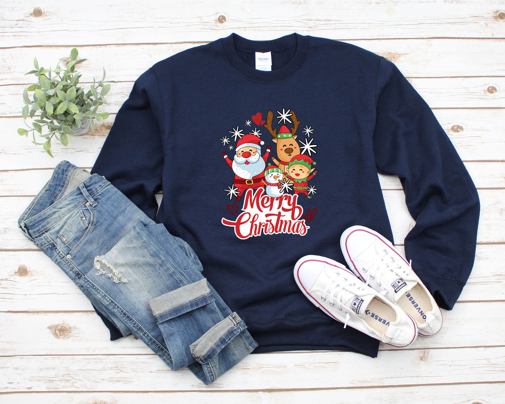 Reindeer Merry Christmas Sweatshirt, Quarantine Christmas Sweater, Rudolph Matching Family Christmas Sweater, Ugly Christmas Sweatshirt