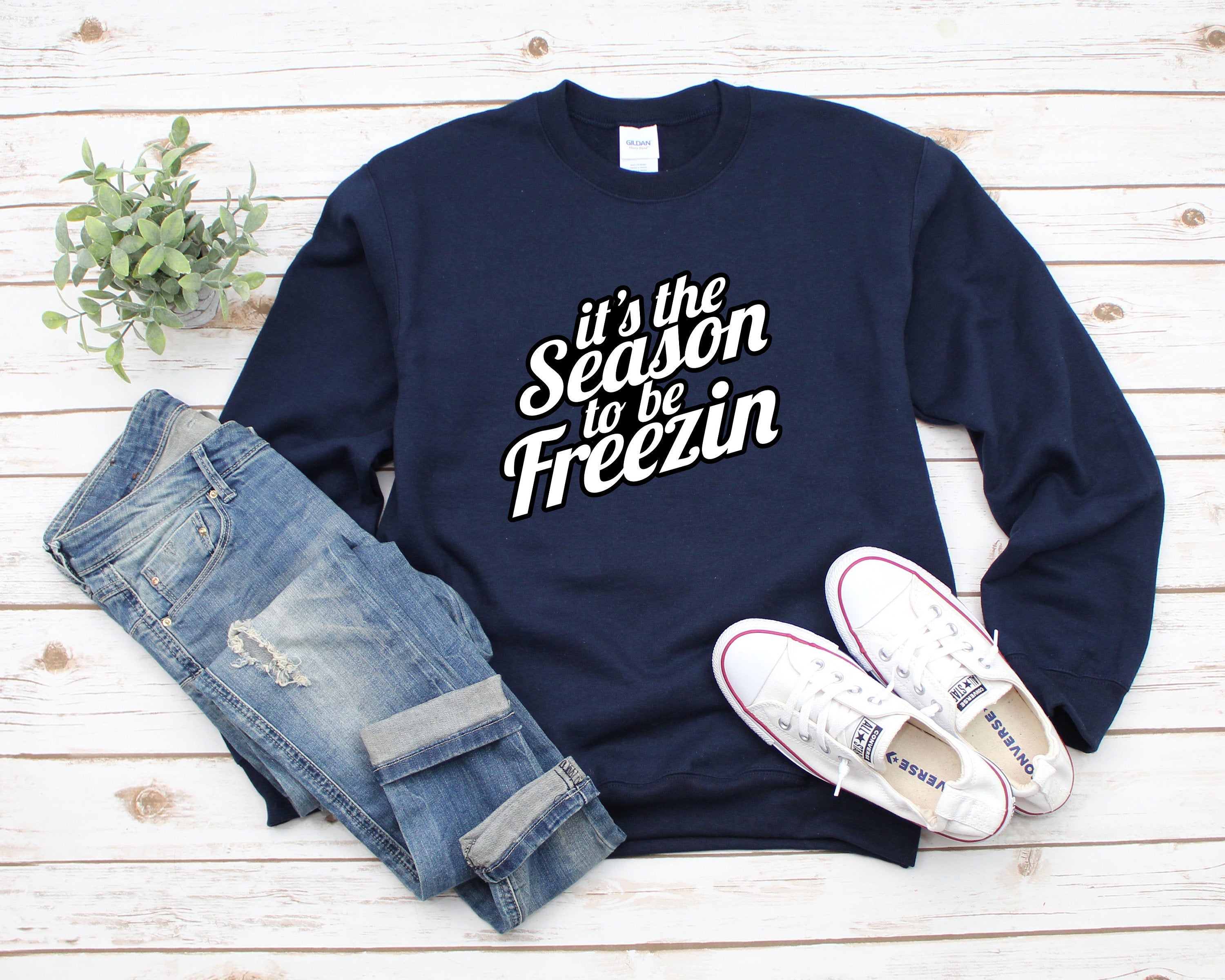 Its the Season to be Freezin Sweatshirt, Crewneck Sweatshirt, Ugly Christmas Sweatshirt, Winter Sweatshirt, Funny Christmas Sweatshirt