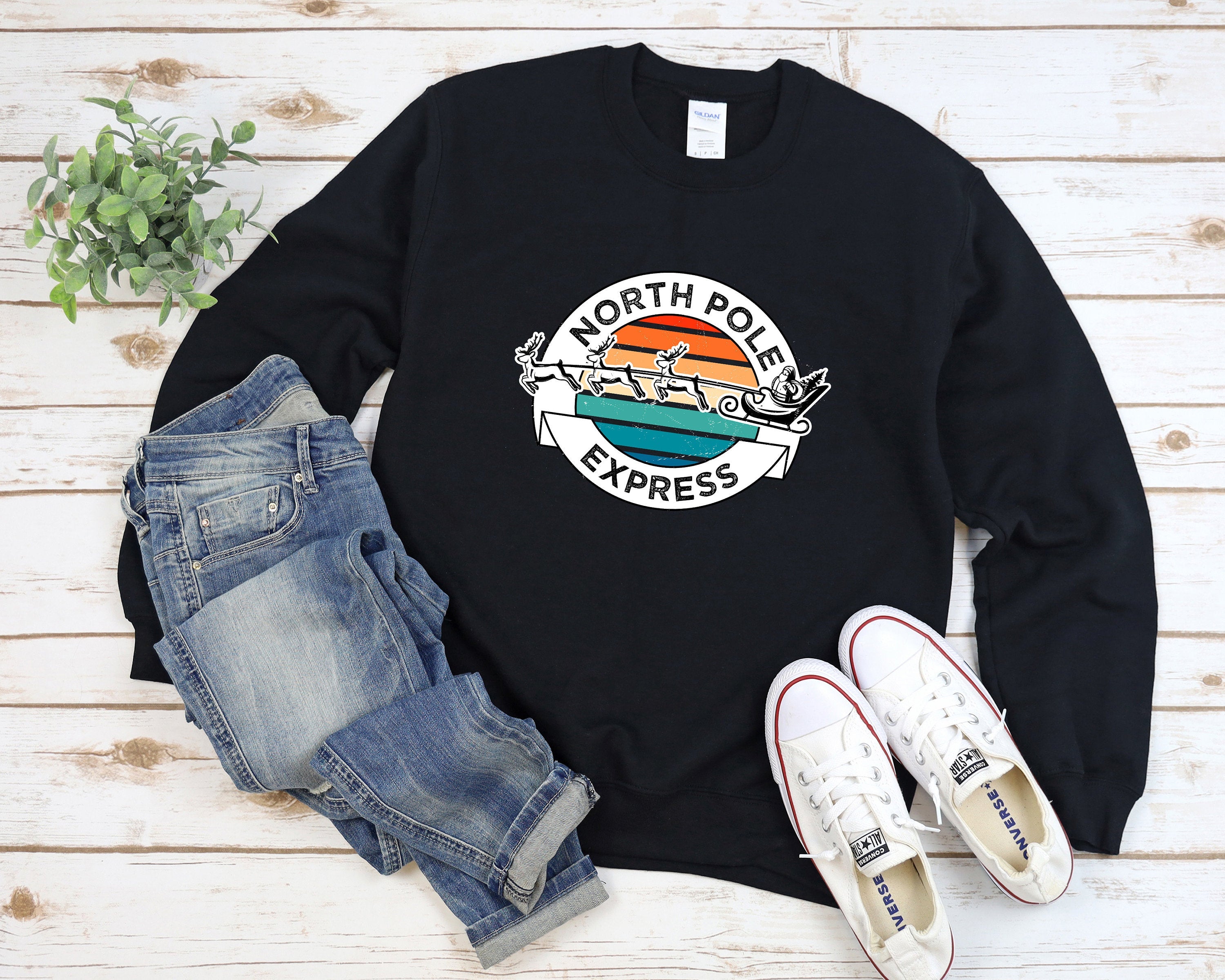 North Pole Express Sweatshirt, Farm Fresh Christmas Trees, Funny North Pole Sweater, Cozy Holiday Sweatshirt, Ugly Christmas Sweatshirts