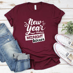 New Year Wishes Midnight Kisses Shirt, New Years Eve Shirts, Cute Holiday Shirts, Fun Gifts for Women, Fun Shirt Saying Shirt