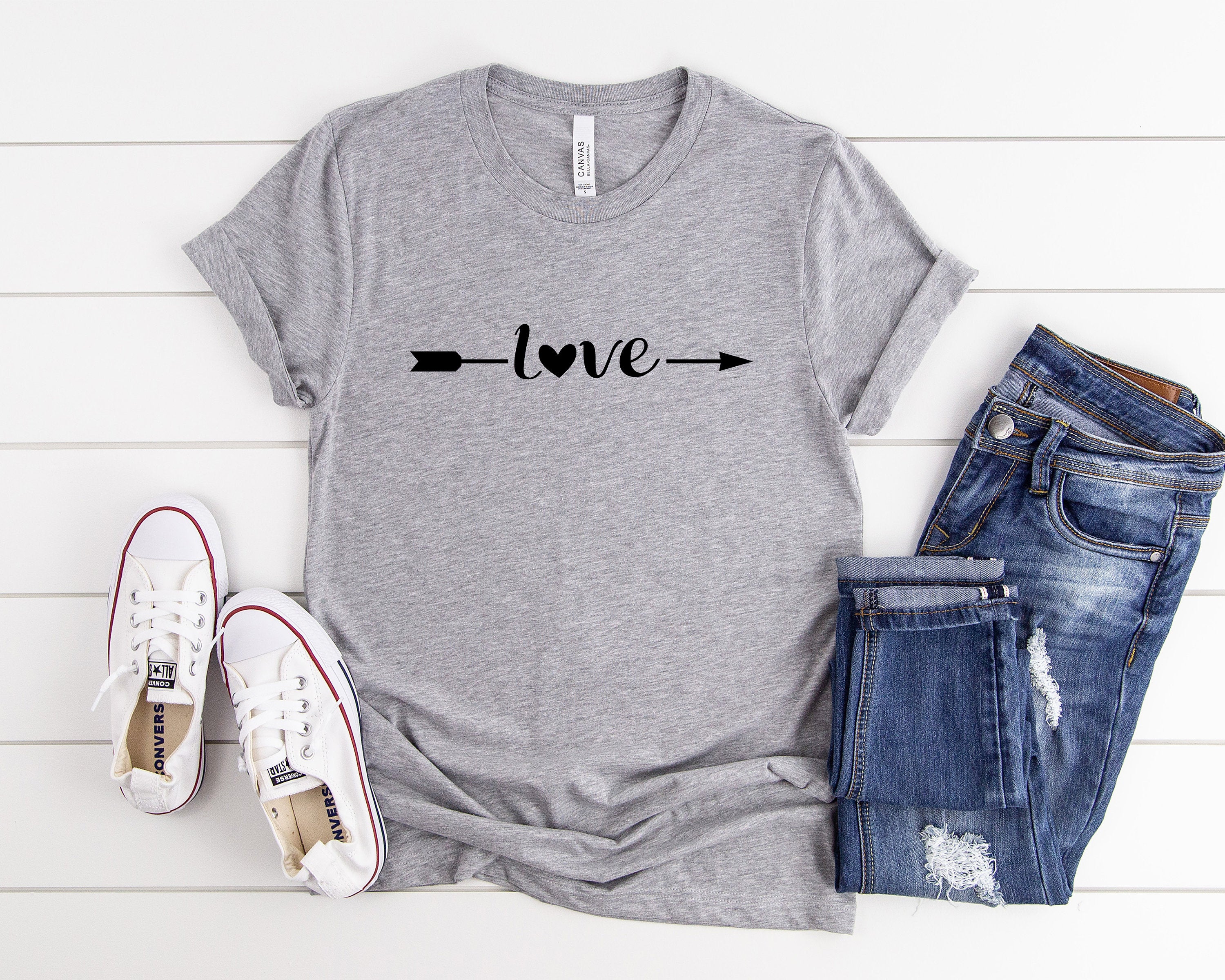 Arrow Heart Valentine's Day Shirt, Women's Valentine's Tee, Heart Love Tee, Cute Valentines Tee, Valentines Shirt, Teachers Valentines Shirt