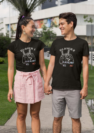 Player 1 Player 2 Matching Couple Shirts, Valentine's Shirt, Funny Fashion Couple Gift, Matching Couple Gift, His & Hers, Honeymoon Shirt