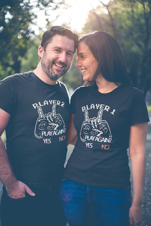 Player 1 Player 2 Matching Couple Shirts, Valentine's Shirt, Funny Fashion Couple Gift, Matching Couple Gift, His & Hers, Honeymoon Shirt