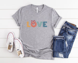 Vintage Love T-shirt, Mom Valentine's Shirt, Cute Heart Shirt, Family Valentines Shirt, Cute Valentine's Sweater, Teacher Valentine's Shirt