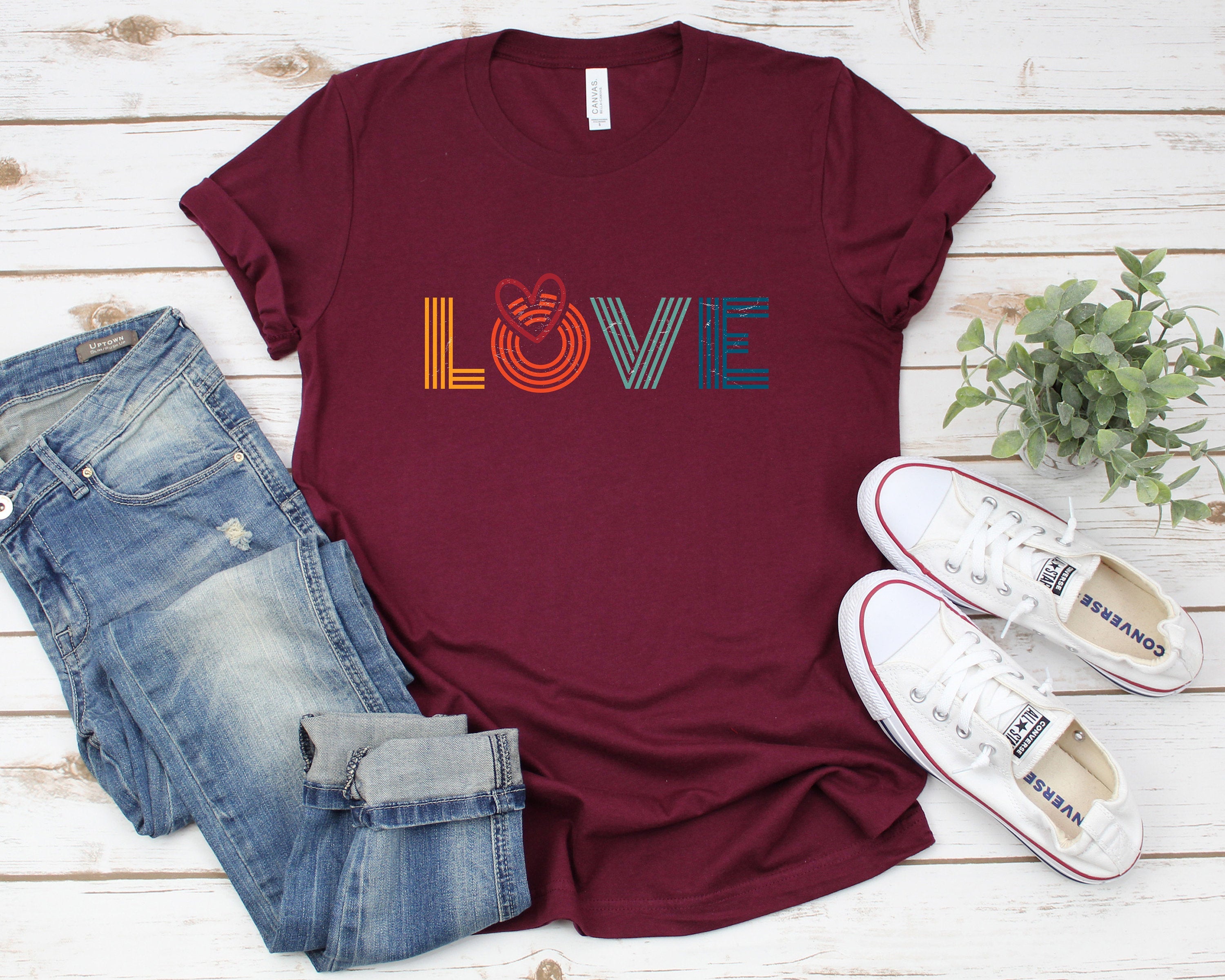 Vintage Love T-shirt, Mom Valentine's Shirt, Cute Heart Shirt, Family Valentines Shirt, Cute Valentine's Sweater, Teacher Valentine's Shirt