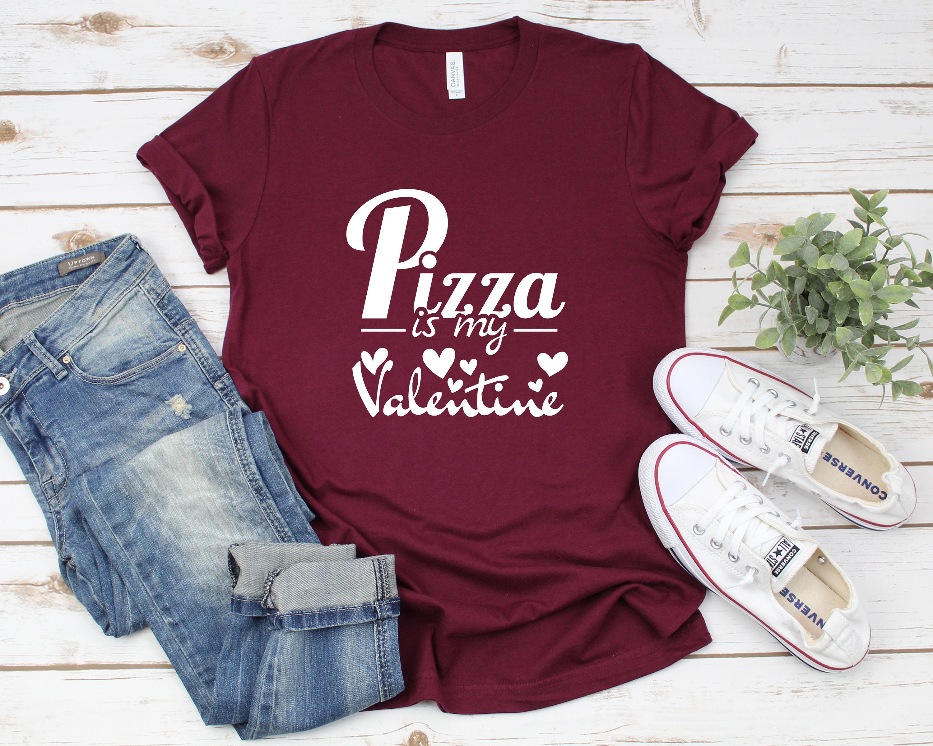 Pizza is My Valentine Shirt, Heart Shirt, Women Valentines Day Shirts, Teachers Valentines Day Shirt, Cute Heart Valentine Shirts