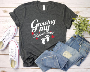 Growing my Valentine Shirt, Cute Valentine Shirt, Mom to be Shirt, Pregnant Shirt, Baby Reveal, Pregnancy Tank, Baby Shower Gift, Mom Shirt