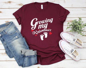 Growing my Valentine Shirt, Cute Valentine Shirt, Mom to be Shirt, Pregnant Shirt, Baby Reveal, Pregnancy Tank, Baby Shower Gift, Mom Shirt