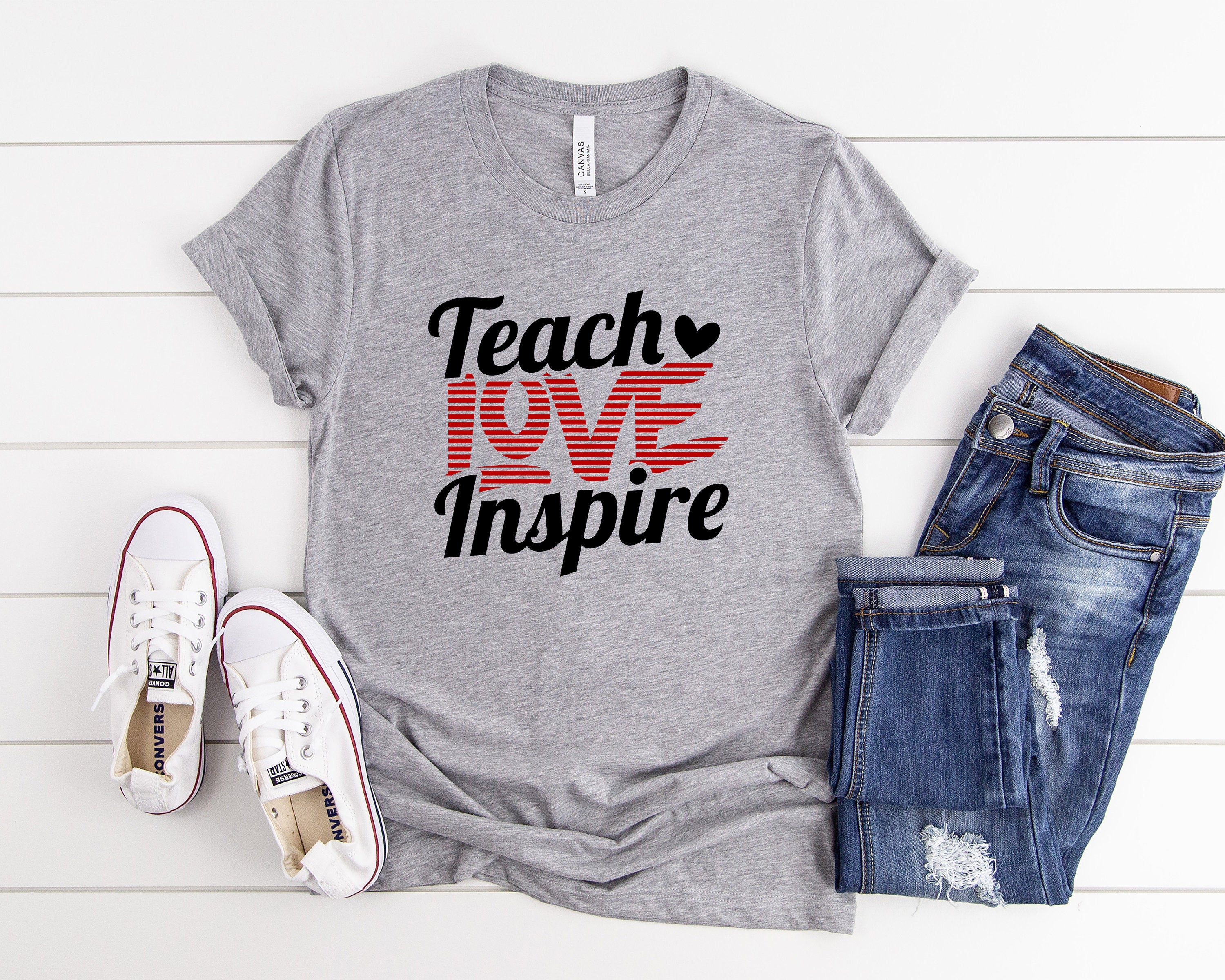 Teacher Love Inspire Shirt, Valentines Day Teacher Shirt, Teacher Appreciation Shirt, Elementary School Teacher Shirt, Preschool Teacher