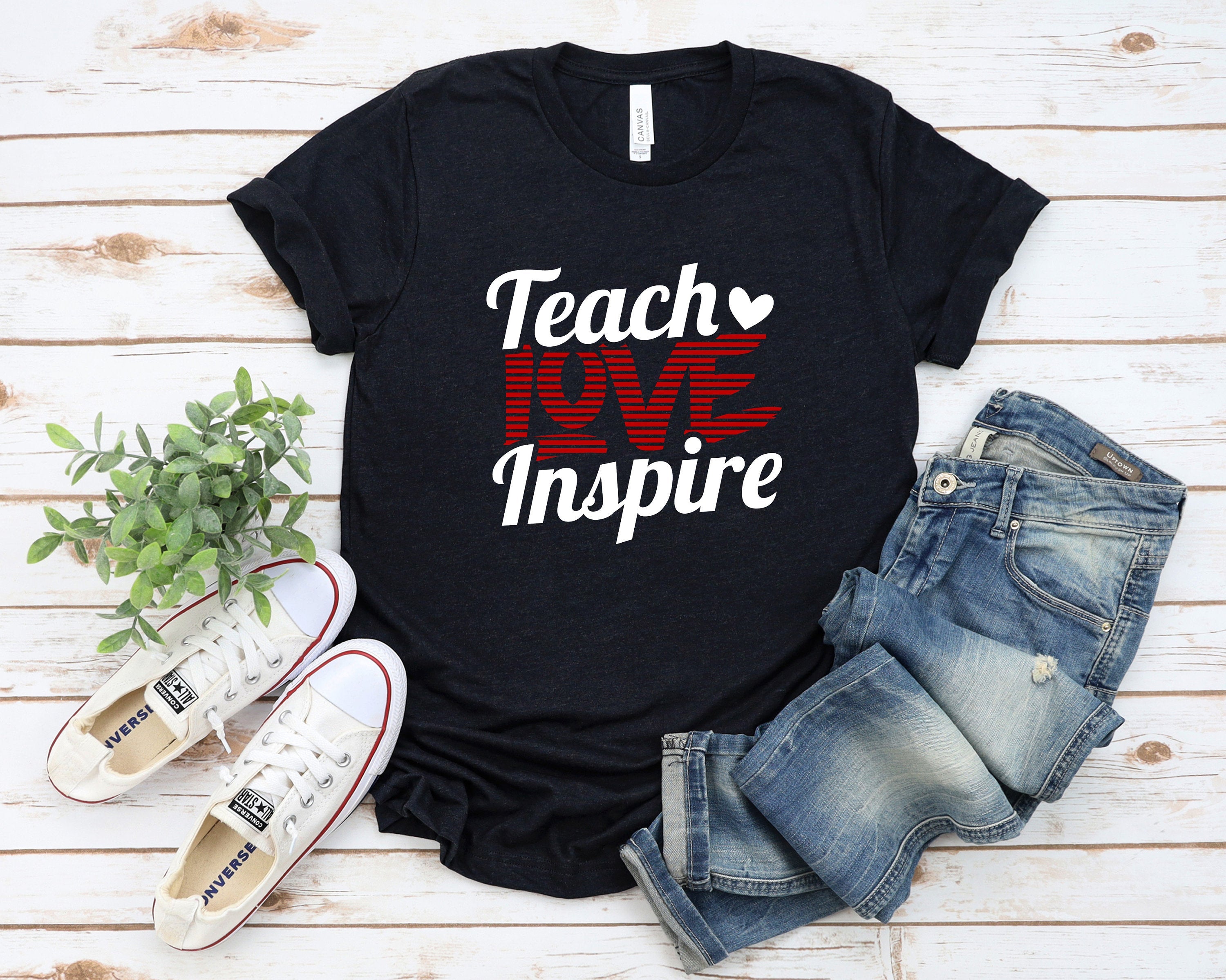 Teacher Love Inspire Shirt, Valentines Day Teacher Shirt, Teacher Appreciation Shirt, Elementary School Teacher Shirt, Preschool Teacher