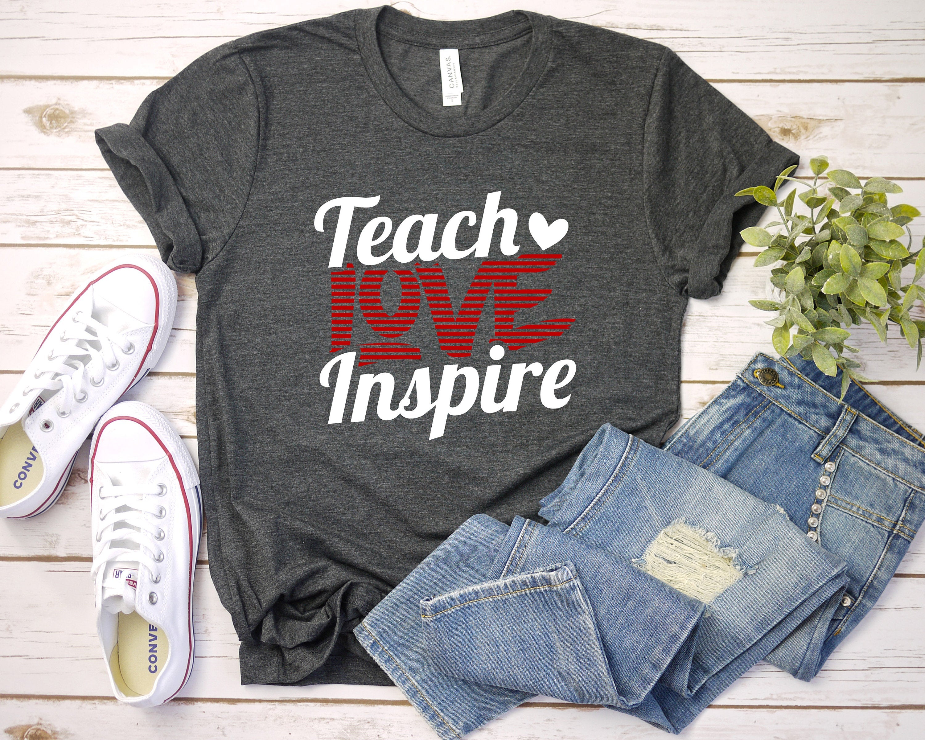 Teacher Love Inspire Shirt, Valentines Day Teacher Shirt, Teacher Appreciation Shirt, Elementary School Teacher Shirt, Preschool Teacher