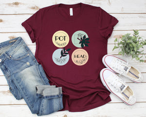 Pot Head Square T-Shirt, Potted Plant Shirt, Succulent Tee, Gardening Gift, Plant Mom Dad, Garden Shirt, Nature, Gift Idea For Plant Lover