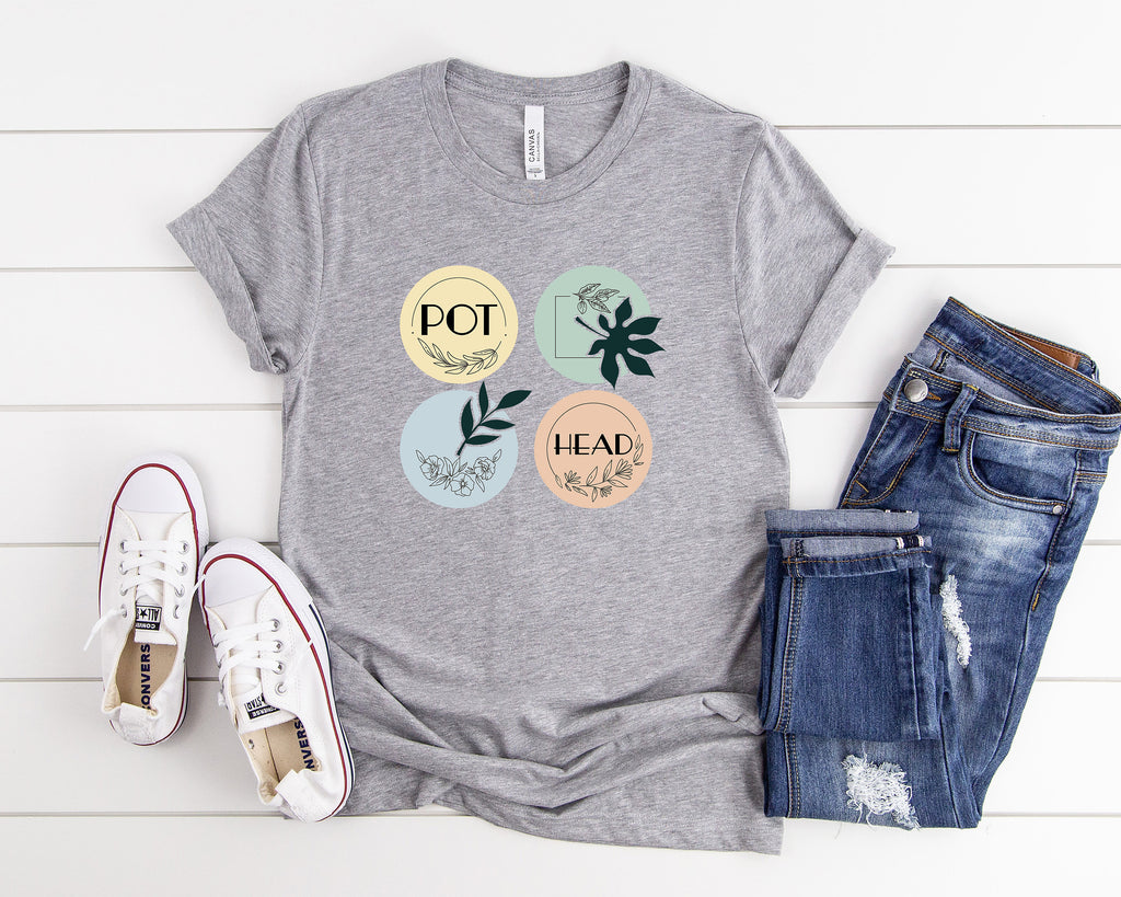 Pot Head Square T-Shirt, Potted Plant Shirt, Succulent Tee, Gardening Gift, Plant Mom Dad, Garden Shirt, Nature, Gift Idea For Plant Lover