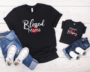 Blessed Mama Matching Shirt, Mother and Son Matching Shirt, Mothers Day Gift, Mommy and Me Shirt, Cute Mom Shirts, Gift Ideas for Mom