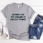 Plants Shirt, Houseplant T Shirt, Introverted But Willing To Discuss Plants Tee, Gardening Shirt, Funny Plant Shirt Gift for Men & Women