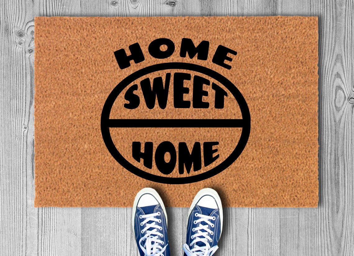 Baseball Themed Home Sweet Home Doormat, Baseball Doormat, Cute Doormat, Welcome Mat, Funny Door Mat, Family Gift, Home Door Mat, Door Rug